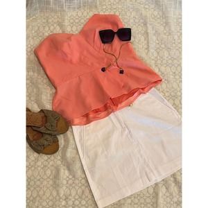 White House Black Market Coral Corset Top Size 10